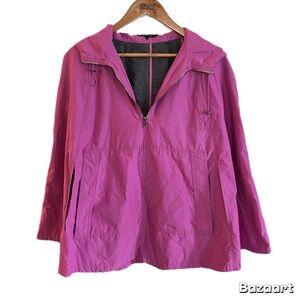 Women's Theory Danijo Pink Unique Hooded Poncho Cape Coat Jacket Size Medium